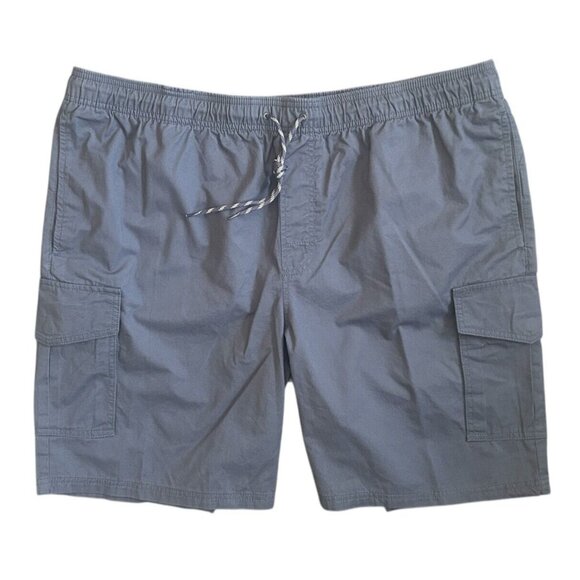 Amazon Essentials Men's Elastic Waist Cargo Shorts 100% Cotton Navy- XXL - Picture 1 of 9